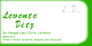 levente ditz business card